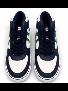 Airwalk Navy, White & Green Low-Top Sneakers